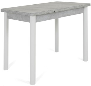 Кухонный стол раскладной Милан-2 EVO, ноги белые, светлый цемент в Абакане
