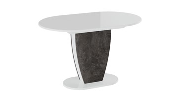 Овальный стол на кухню Монреаль тип 1 (Белый глянец/Моод темный) в Абакане