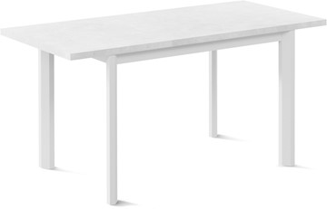 Обеденный раздвижной стол Нагано-1L (ноги металлические белые, белый цемент) в Абакане - предосмотр 1