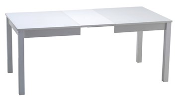 Обеденный раздвижной стол Нагано-2 стекло белое opti (хром-лак) в Абакане - предосмотр 1