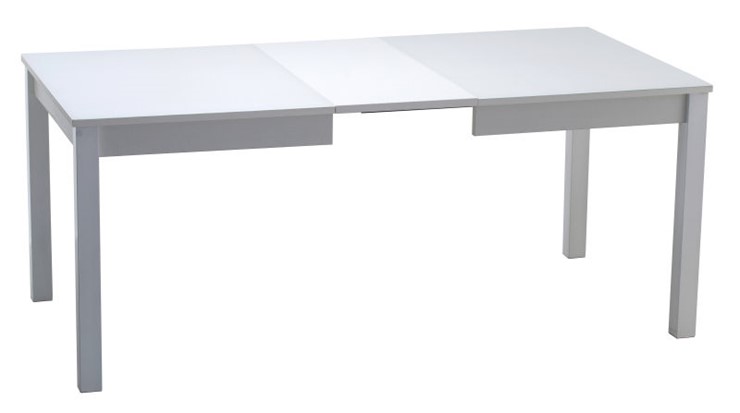 Обеденный раздвижной стол Нагано-2 стекло белое opti (хром-лак) в Абакане - изображение 1