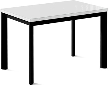 Обеденный раздвижной стол Нагано-3G (ноги черные, стекло cristal/белый цемент) в Абакане