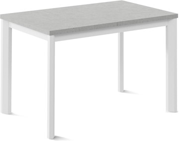 Обеденный раздвижной стол Нагано-3L (ноги металлические белые, светлый цемент) в Абакане