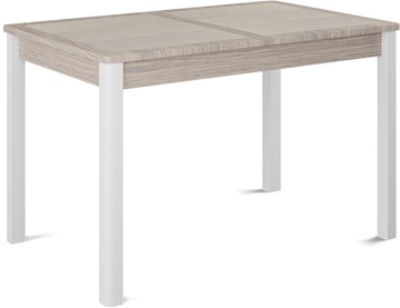 Обеденный раздвижной стол Ницца-1 ПЛ (ноги белые, плитка бежевая/лофт) в Абакане