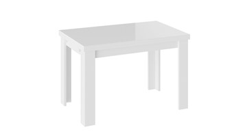 Кухонный стол раскладной Норман тип 1, цвет Белый/Стекло белый глянец в Абакане - предосмотр