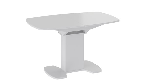 Кухонный стол раздвижной Портофино (СМ(ТД)-105.02.11(1)), цвет Белый глянец/Стекло белое в Абакане - изображение