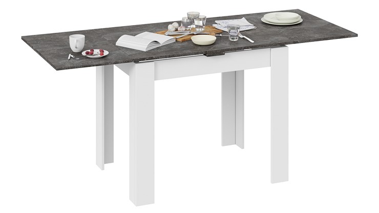 Кухонный стол раздвижной Промо тип 3 (Белый/Ателье темный) в Абакане - изображение 3