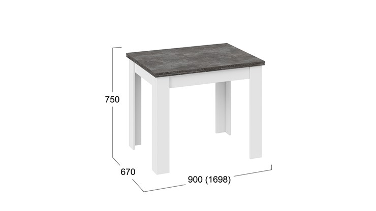 Кухонный стол раздвижной Промо тип 3 (Белый/Ателье темный) в Абакане - изображение 4