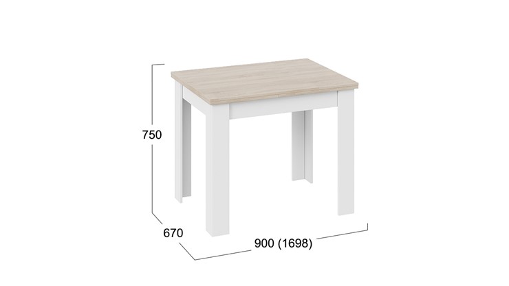 Раздвижной стол Промо тип 3 (Белый/Дуб сонома светлый) в Абакане - изображение 4
