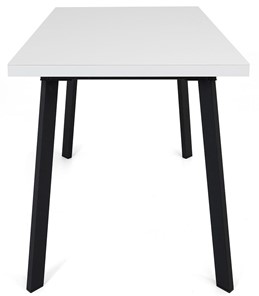 Кухонный стол раскладной Сальвадор-2G (ноги черные, стекло cristal/белый цемент) в Абакане - предосмотр 2