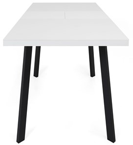 Кухонный стол раскладной Сальвадор-2G (ноги черные, стекло cristal/белый цемент) в Абакане - предосмотр 5