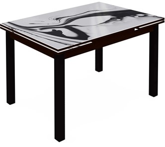 Кухонный стол раздвижной Шанхай исп.2 ноги метал. крашеные №21 (Exclusive h187/черный) в Абакане
