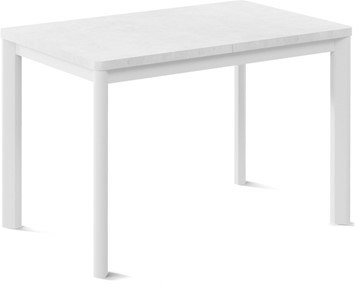 Кухонный стол раскладной Токио-2L (ноги металлические белые, белый цемент) в Абакане