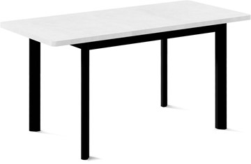 Обеденный раздвижной стол Токио-2L (ноги металлические черные, белый цемент) в Абакане - предосмотр 1