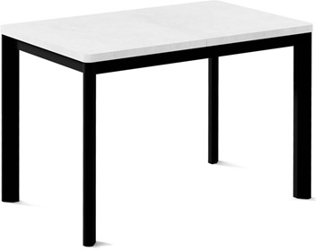 Обеденный раздвижной стол Токио-2L (ноги металлические черные, белый цемент) в Абакане - предосмотр