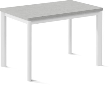 Кухонный стол раскладной Токио-3L (ноги металлические белые, светлый цемент) в Абакане