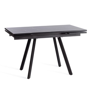 Раздвижной стол VIGO ЛДСП/HPL/металл,120x80x30х30х75 см, Мрамор чёрный/чёрный арт.19730 в Абакане - предосмотр