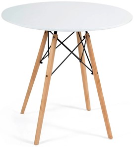 Стол на кухню CINDY NEXT, металл/мдф/бук, D80х75см, белый/натуральный арт.13067 в Абакане