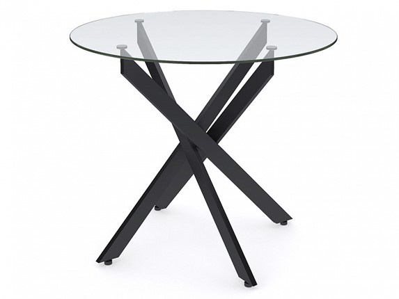 Стол обеденный Dikline R900 стекло/ножки черный металл в Абакане - изображение