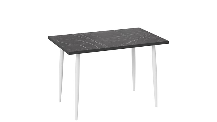 Обеденный стол Невада ДП1-02-08 (Черный мрамор/Белый) в Абакане - изображение 1