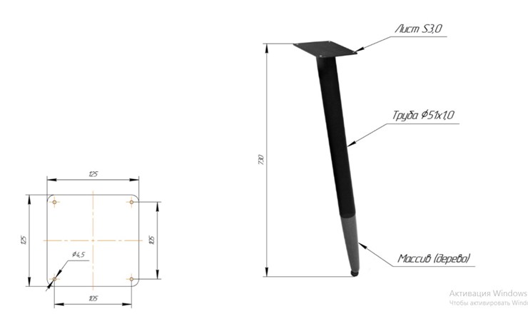 Стол кухонный SHT-TU12 (3 шт.)/ТT8 60/60 (черный/темный орех/прозрачный лак/коричневая сепия) в Абакане - изображение 1