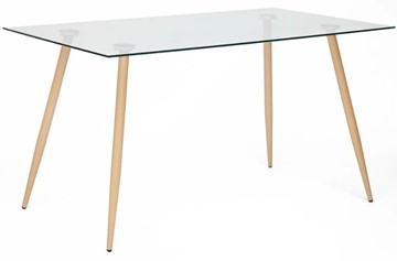 Стол кухонный SOPHIA (mod. 5003) металл/стекло (8мм), 140x80x75, бук/прозрачный арт.12098 в Абакане