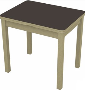 Кухонный стол раздвижной Бари дерево №8 (стекло коричневое/дуб выбеленный) в Абакане