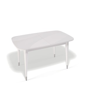 Кухонный стол раскладной Kenner K1250 (Белый/Стекло белое сатин) в Абакане