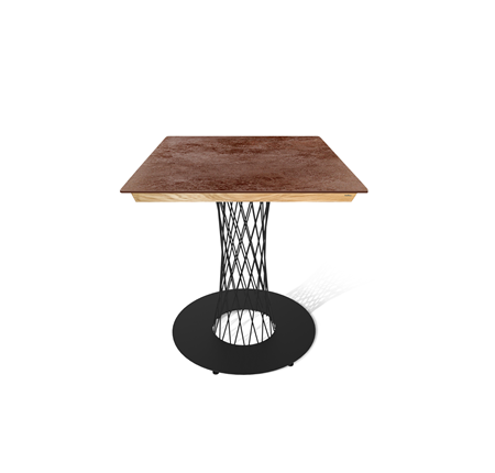 Стол на кухню SHT-TU3-1/ТT8 60/60 (черный муар/прозрачный лак/коричневая сепия) в Абакане - изображение