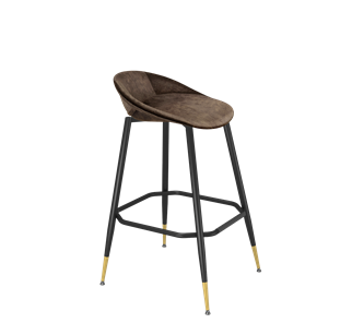 Барный стул SHT-ST19-SF1 / SHT-S148 (кофейный трюфель/черный муар/золото) в Абакане