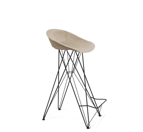 Барный стул SHT-ST19-SF1 / SHT-S66 (ванильный крем/черный муар) в Абакане - изображение