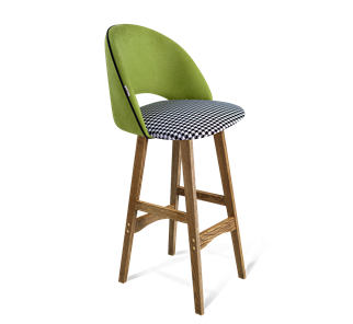 Барный стул SHT-ST34-3 / SHT-S65 (оливковый/гусиная лапка/дуб брашированный коричневый) в Абакане