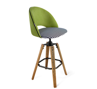 Барный стул SHT-ST34-3 / SHT-S93 (оливковый/гусиная лапка/браш.коричневый/черный муар) в Абакане