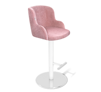 Барный стул SHT-ST39 / SHT-S128 (пыльная роза/хром/белый муар) в Абакане