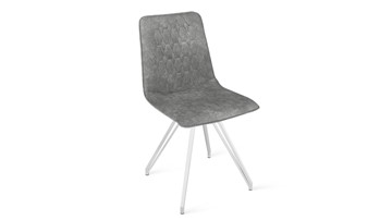 Обеденный стул Хьюго К4 (Белый матовый/Микровелюр Wellmart Silver) в Абакане