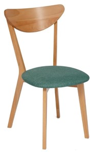 Обеденный стул MAXI (Макси), бук/ткань 86x48,5x54,5 Морская волна/ натуральный бук арт.19590 в Абакане