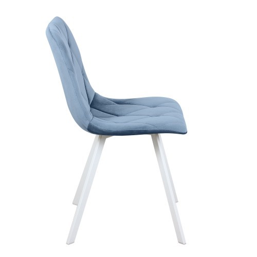 Мягкий стул Рокки WX-221 эмаль белая велюр голубой в Абакане - изображение 2