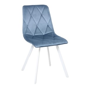 Мягкий стул Рокки WX-221 эмаль белая велюр голубой в Абакане - предосмотр