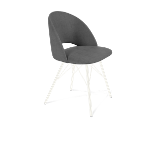 Обеденный стул SHT-ST34 / SHT-S37 (платиново-серый/белый муар) в Абакане