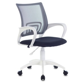 Офисное кресло Brabix Fly MG-396W (с подлокотниками, пластик белый, сетка, темно-серое) 532400 в Абакане