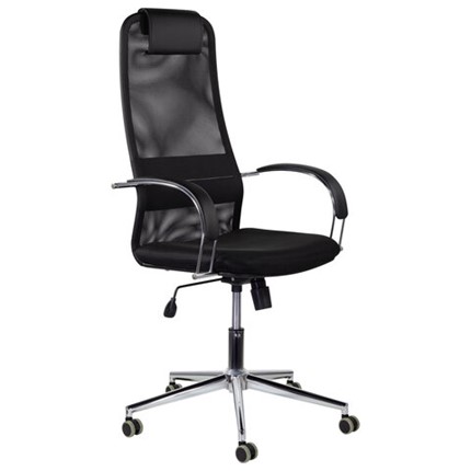 Кресло Brabix Premium Pilot EX-610 CH (хром, ткань-сетка, черное) 532417 в Абакане - изображение