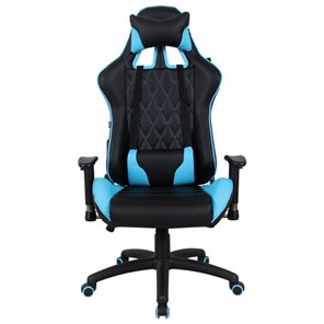 Кресло офисное Brabix GT Master GM-110 (две подушки, экокожа, черное/голубое) 531928 в Абакане