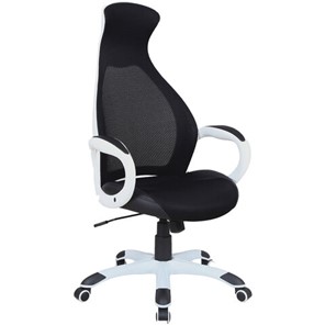 Кресло офисное Brabix Premium Genesis EX-517 (пластик белый, ткань/экокожа/сетка черная) 531573 в Абакане