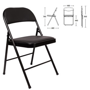 Офисный стул складной Brabix Golf Plus CF-003 Комфорт (черный каркас, кожзам черный) 531566 в Абакане