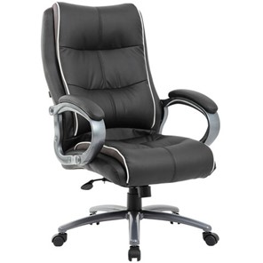 Кресло Brabix Premium Strong HD-009 (экокожа черная, ткань серая) 531945 в Абакане