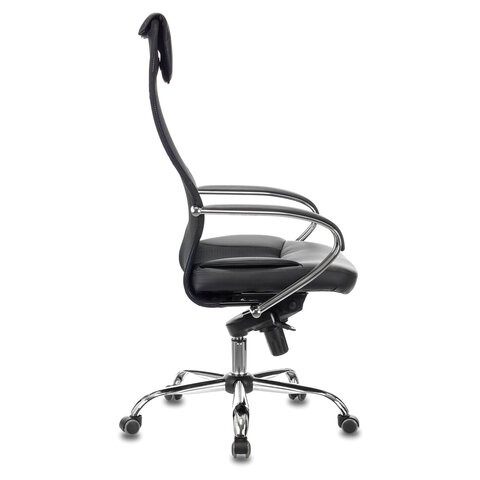 Офисное кресло Brabix Premium Stalker EX-609 PRO (хром, мультиблок, ткань-сетка/экокожа, черное) 532416 в Абакане - изображение 1