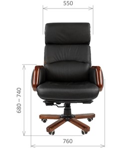 Кресло офисное CHAIRMAN 417 кожа черная в Абакане - предосмотр 1