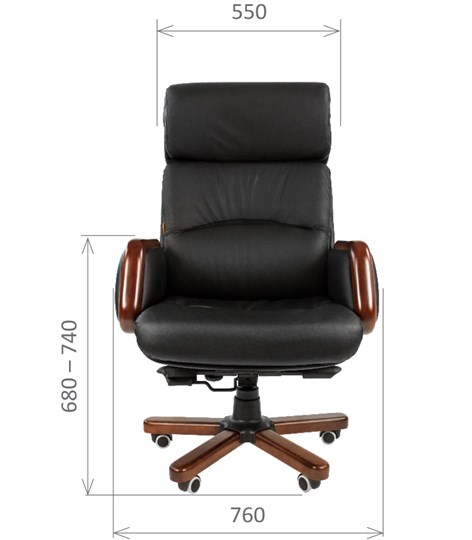 Кресло офисное CHAIRMAN 417 кожа черная в Абакане - изображение 1