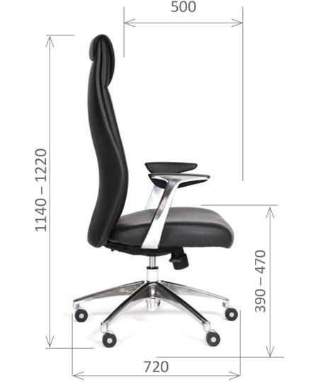 Кресло офисное CHAIRMAN Vista Экокожа премиум черная в Абакане - изображение 2
