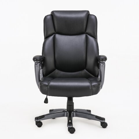 Кресло компьютерное Brabix Premium Favorite EX-577 (пружинный блок, рециклированная кожа, черное) 531934 в Абакане - изображение 2